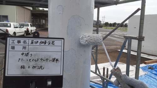 【現場レポート】給油所鉄骨塗装工事_d0176793_16264681.jpg